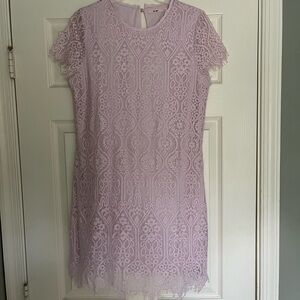 Lavender lace short sleeve dress